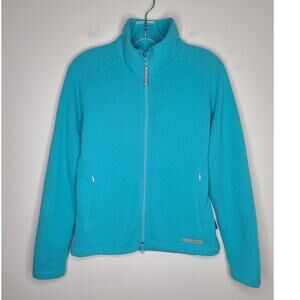 Merrell blue polartec full zip long sleeve fleece jacket zipper pockets - small